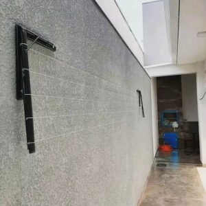 Retractable Wall/Wall Clothesline French Hand 04 Ropes Black