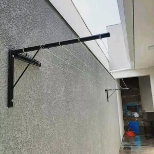 Retractable Wall/Wall Clothesline French Hand 4 Ropes Black